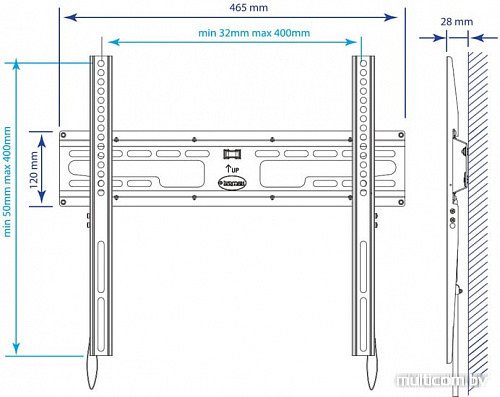 Кронштейн Kromax FLAT-3 NEW (черный)