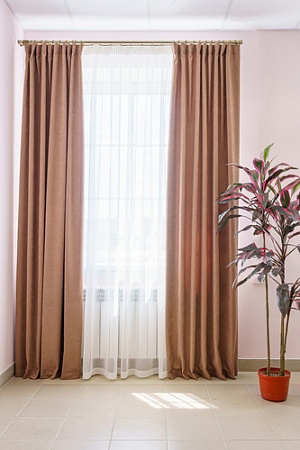 Комплект штор Decoretto Канвас орех КО-K106 3.75x2.6 м (коричневый, 2 шт)