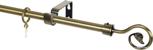 Карниз для штор Sundays Home Лайт Крюк 16мм однорядный (антик, 1.6м)