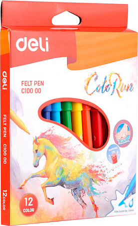 Фломастеры Deli ColoRun EC10000 (12 цв)