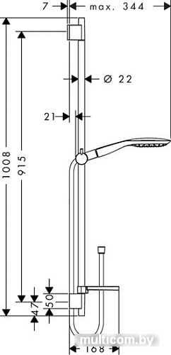 Душевой гарнитур Hansgrohe Raindance Select E 150 3jet [27857400]