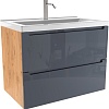 ЗОВ Тумба с умывальником Эридан 60 (графит глянец/дуб)