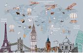 Фотообои Citydecor Карта мира на русском 6 400x254