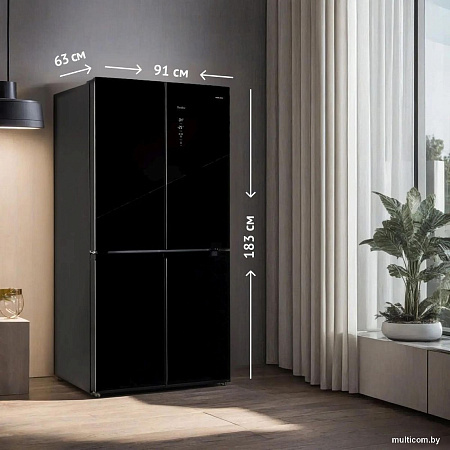 Четырёхдверный холодильник Tesler RCD-545I (черное стекло)