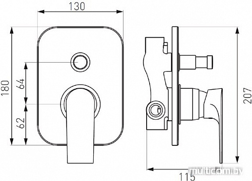 Смеситель Ferro Algeo Square BAQ7P