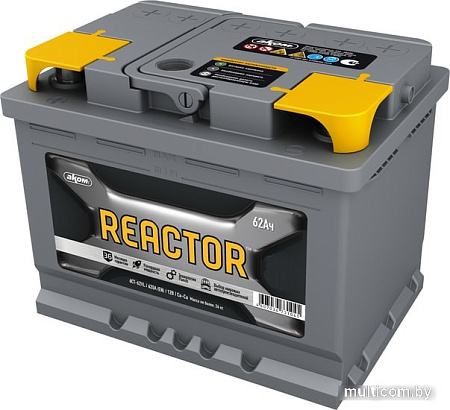 Автомобильный аккумулятор AKOM Reactor 6СТ-62e (62 А·ч)