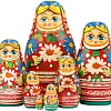 Развивающая игра Брестская Матрешка Девушка с ромашками и васильками в белорусском костюме (набор 7)