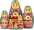 Развивающая игра Брестская Матрешка Девушка с ромашками и васильками в белорусском костюме (набор 7)
