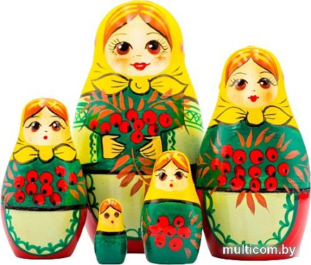 Развивающая игра Брестская Матрешка С ягодами рябины (набор 5 шт)