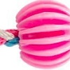 Игрушка для собак Duvo Plus Мяч ребристый с веревочной косичкой (розовый)