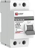 Устройство защитного отключения EKF PROxima ВД-100 2P 63А100мА elcb-2-63-100-em-pro