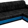Угловой диван Mebelico Честер 61109 (правый, велюр, черный/голубой)