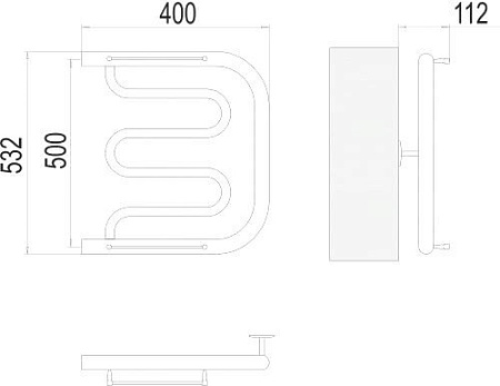Полотенцесушитель TERMINUS Фокстрот 1" 500x400 бп