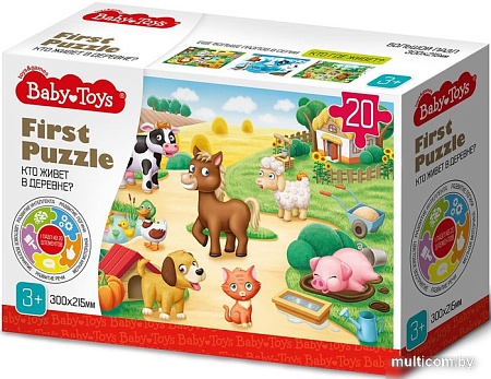 Мозаика/пазл Baby Toys First Puzzle. Кто живет в Деревне 04189