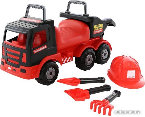 Каталка Полесье 200-02 Mammoet+каска+совок+грабли+лопата [57082]