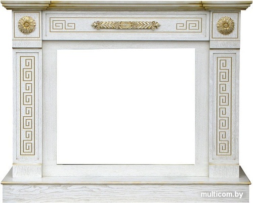 Электрокамин Smolcom Bristol Bar MB/L26/FS26/SYM26 (белый дуб, золотистый)