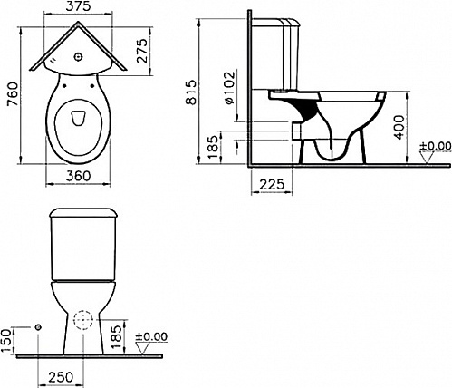 Унитаз Vitra Arkitekt [9754B003-7201]