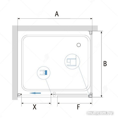 Душевой уголок RGW PA-76 35087668-11 160x80 (хром/прозрачное стекло)