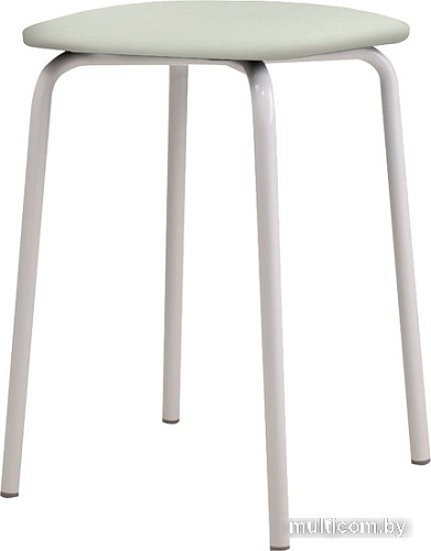 Табурет Гальваник Вега (эмаль белый муар/santorini 0402 белый)