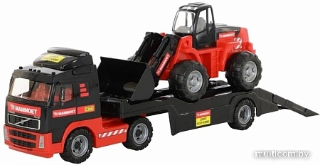 Игрушечный транспорт Полесье Трейлер + трактор Mammoet Volvo (в лотке) 57105