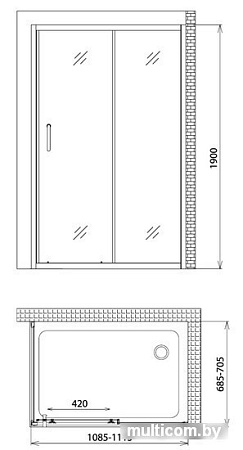 Душевой уголок Gemy Victoria S30191D-A70