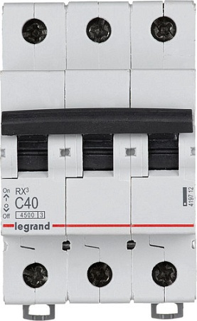 Выключатель автоматический Legrand RX3 3P C 40A 4.5кА 3M 419712