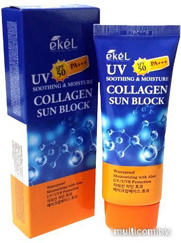 Крем солнцезащитный Ekel Солнцезащитный крем Collagen Sun Block SPF 50/PA+++ 70 мл