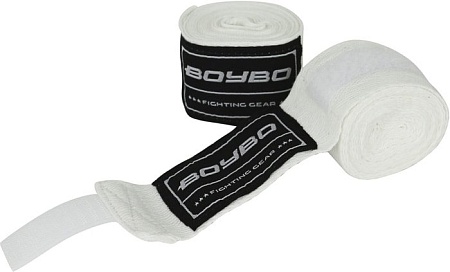 Бинт боксерский BoyBo Хлопок 4.5 м (белый)