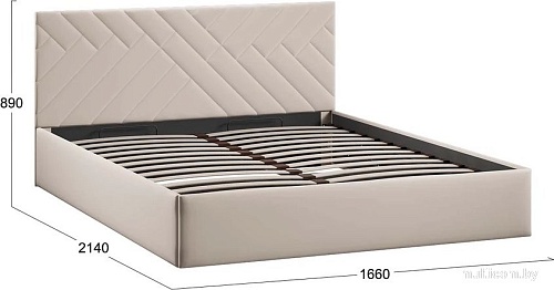 Кровать Трия Кевия Тип 1 с подъемным механизмом 160x200 (велюр Confetti Cream)