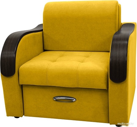Кресло Сириус Лидер-1 НПБ 105x110 (Eva 18 велюр желтый)