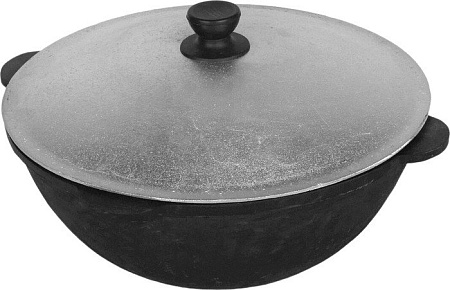 Казан Chugun Invest Узбекский с алюминиевой крышкой (8 л, круглое дно)