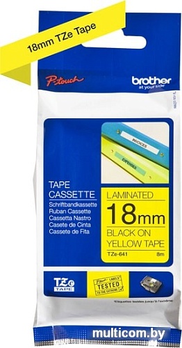 Картридж-лента для термопринтера Brother TZe-641 (18 мм, 8 м)