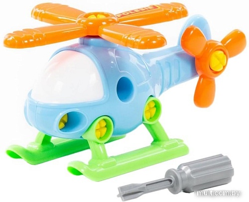 Конструктор Полесье 76663 Вертолет (синий)