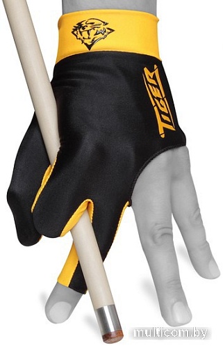 Перчатки для бильярда Tiger Professional Billiard Glove 10694 (1 шт, р. L, черный/желтый)