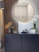 Зеркало с подсветкой eMZe 80 LED.UV.80.80.AUR.MOTION (золото с УФ-окантовкой и подсветкой)