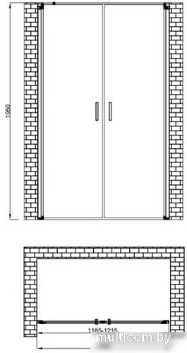 Душевая дверь Berges Wasserhaus Legos LS-3 120 062027