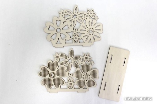 Набор для вышивания Щепка Салфетница. Цветочная поляна