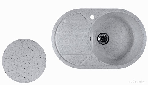 Кухонная мойка Marblan Elon R (серый,с сифоном)