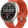 Умные часы Amazfit Active 2 (серебристый, с оранжевым силиконовым ремешком)