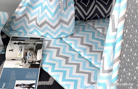 Вигвам Мебельград Зигзаг (небесный/звездопад на сером)