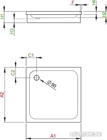 Душевой поддон Radaway Siros C 90x90 [SBC9917-1]