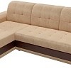 Угловой диван Mebelico Честер 61112 (левый, вельвет бежевый/экокожа коричневый)