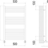 Полотенцесушитель TERMINUS Сицилия П18 500x1200 (хром)
