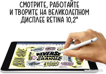 Планшет Apple iPad 10.2" 2021 64GB MK2L3 (серебристый)