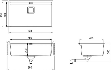 Кухонная мойка Aquasanita Delicia SQD101AW (black metallic 601)