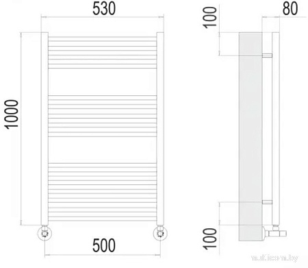 Полотенцесушитель TERMINUS Сицилия П18 500x1200 (хром)
