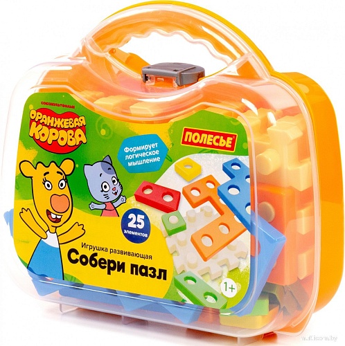 Конструктор Полесье Оранжевая корова. Собери пазл 04585