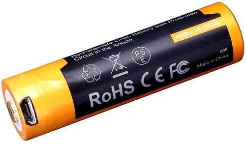 Батарейки Fenix 18650 Li-Ion 2600mAh Micro USB