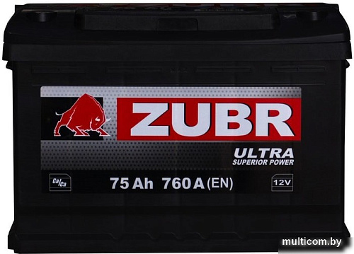 Автомобильный аккумулятор Зубр Ultra (75 А·ч)