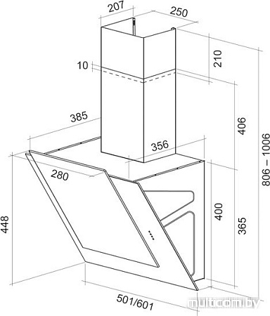 Кухонная вытяжка SHINDO Nori 50 B/BG